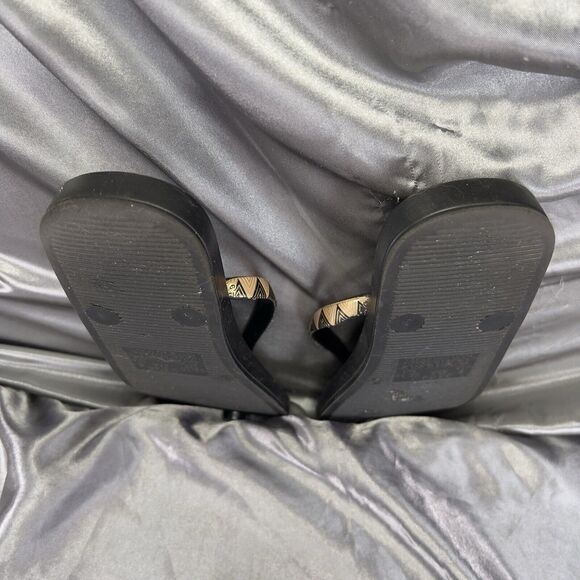 Ipanema Women's 5 / 35.5 Flip Flops Thong Sandal Black Gold Triangle Summer Shoe - Picture 13 of 17